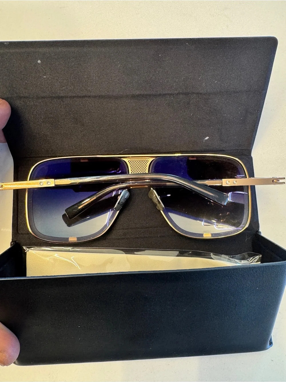 DITA MACH-FIVE White Gold - Blue Lenses